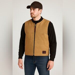 Tough Duck Made in Canada Work Vest - Tan Canvas - Size S
